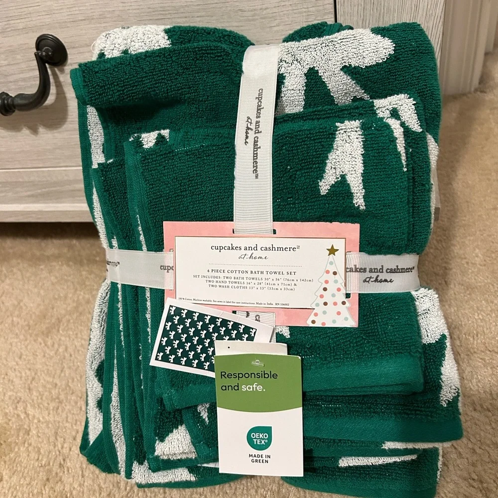 Cupcakes and Cashmere 6 Piece Cotton Bath Towel set